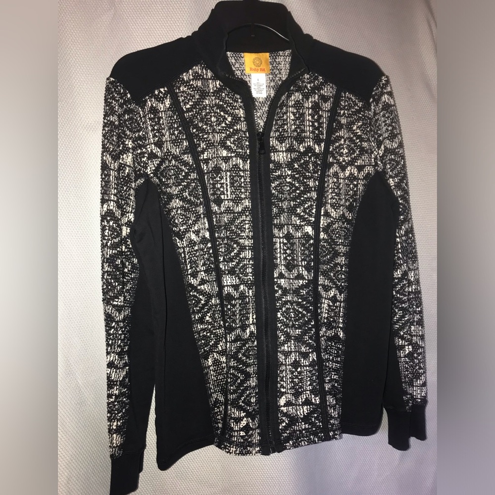 Ruby Rd, Zip-up Black Top, Women’s size large. - Picture 3 of 5